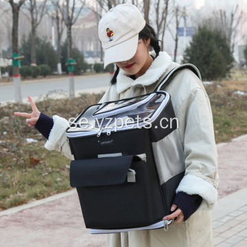 Transparent andningsbar ryggsäck för hundkatt